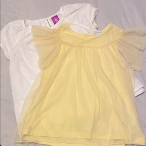 White & Pale Yellow Girls Blouses